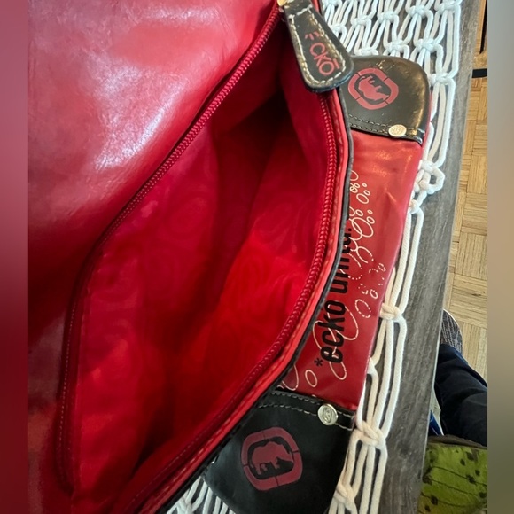 ECKO unltd RARE Marc ECKO Autograph Gold Rhino Red Crossbody Bag Vintage - Picture 6 of 17